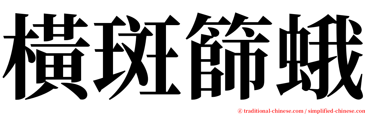 橫斑篩蛾 serif font