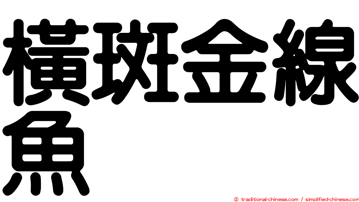 橫斑金線魚