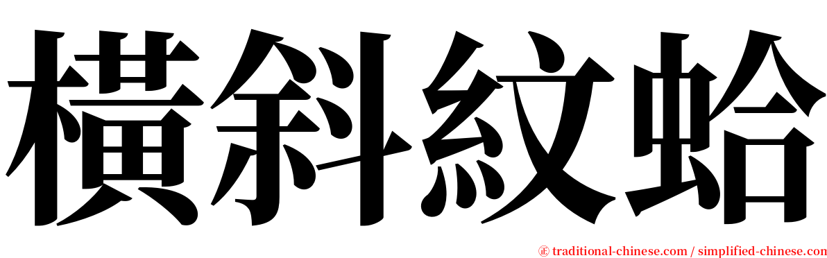 橫斜紋蛤 serif font
