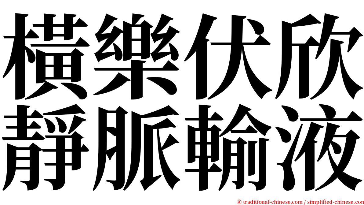 橫樂伏欣靜脈輸液 serif font
