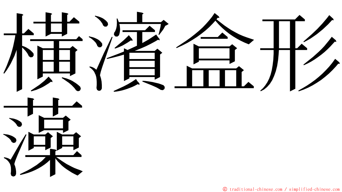 橫濱盒形藻 ming font