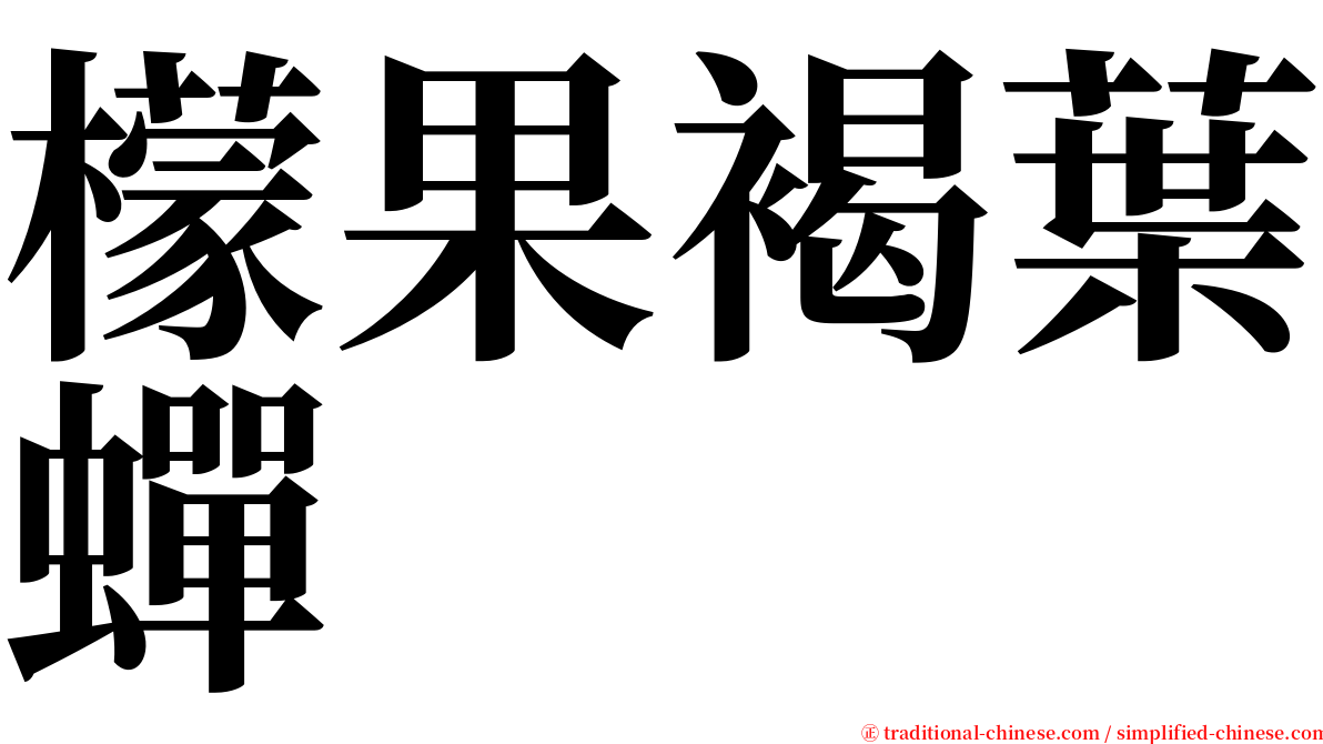 檬果褐葉蟬 serif font