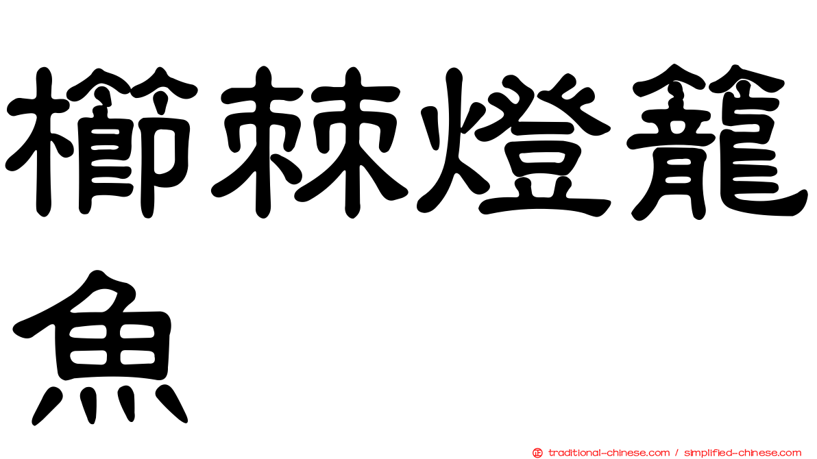 櫛棘燈籠魚