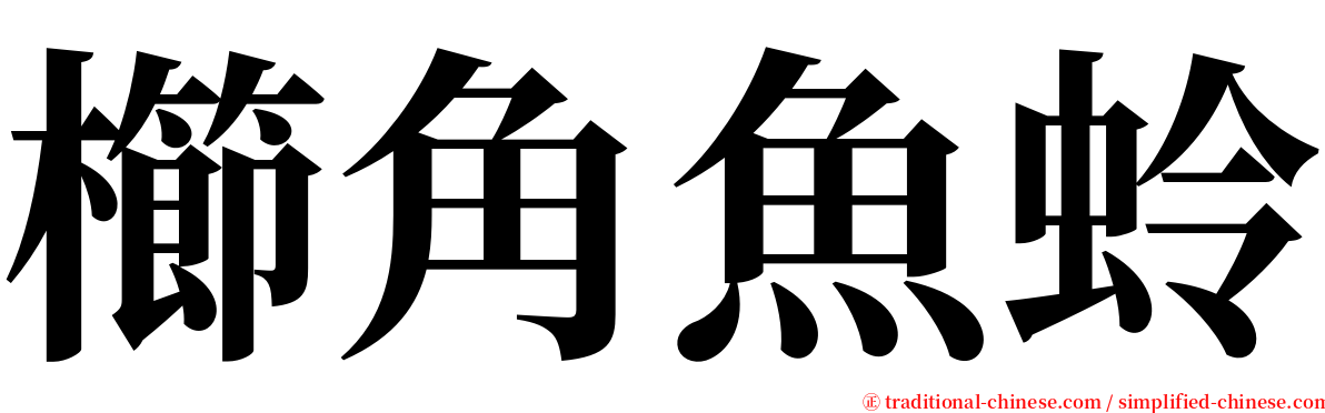 櫛角魚蛉 serif font
