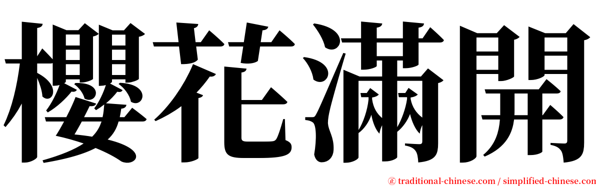 櫻花滿開 serif font