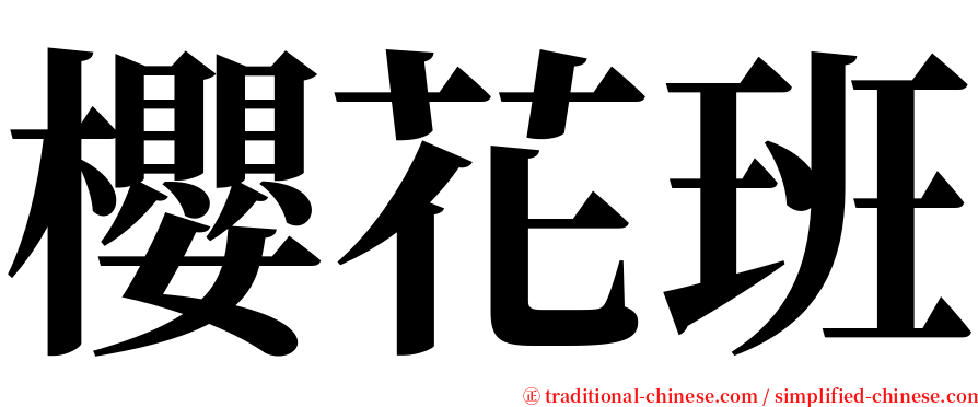 櫻花班 serif font