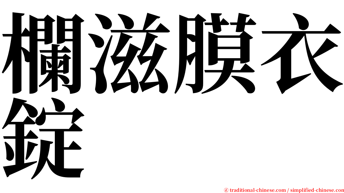 欄滋膜衣錠 serif font