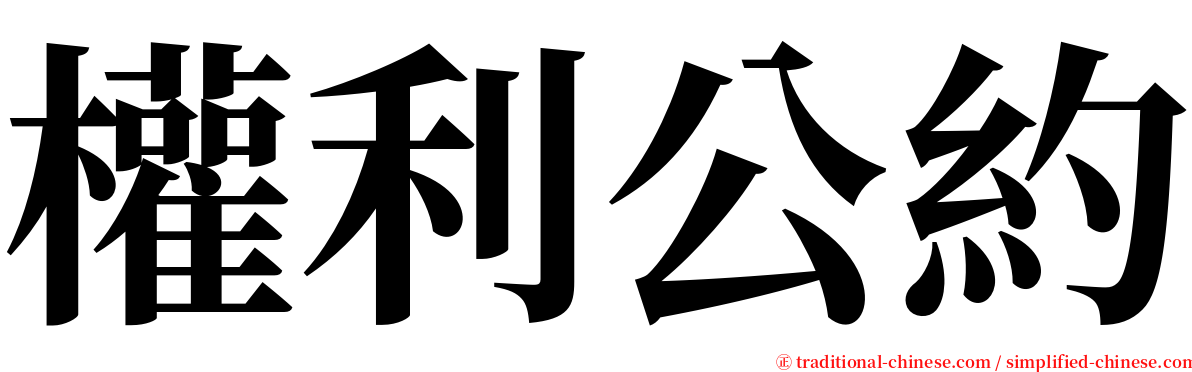 權利公約 serif font