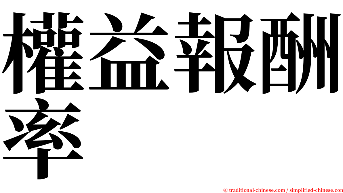 權益報酬率 serif font