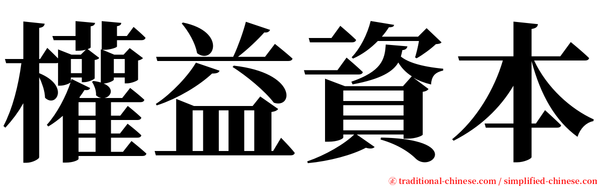 權益資本 serif font