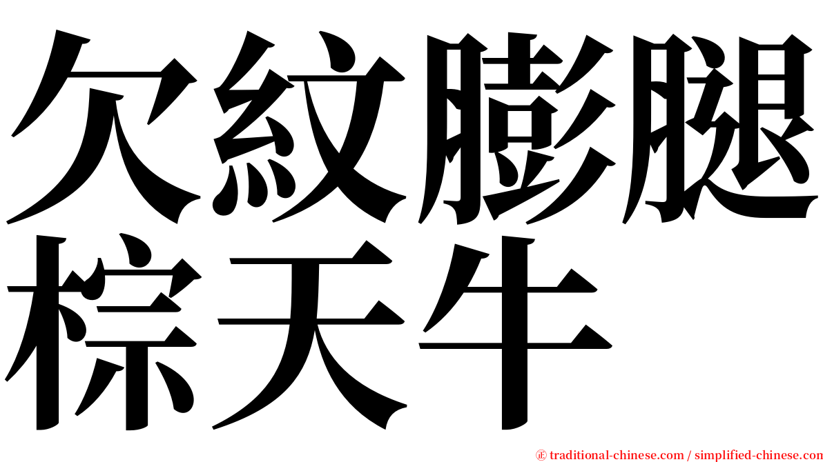 欠紋膨腿棕天牛 serif font