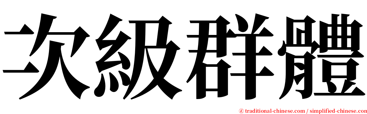 次級群體 serif font