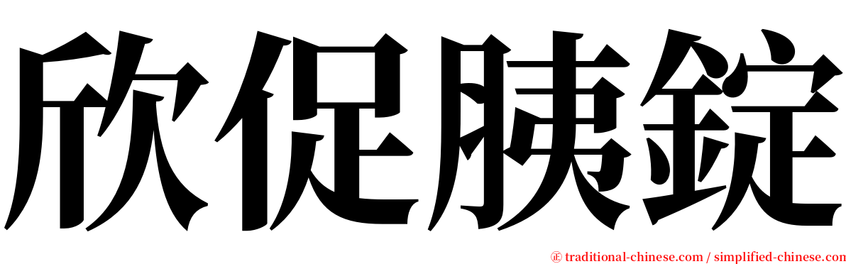 欣促胰錠 serif font