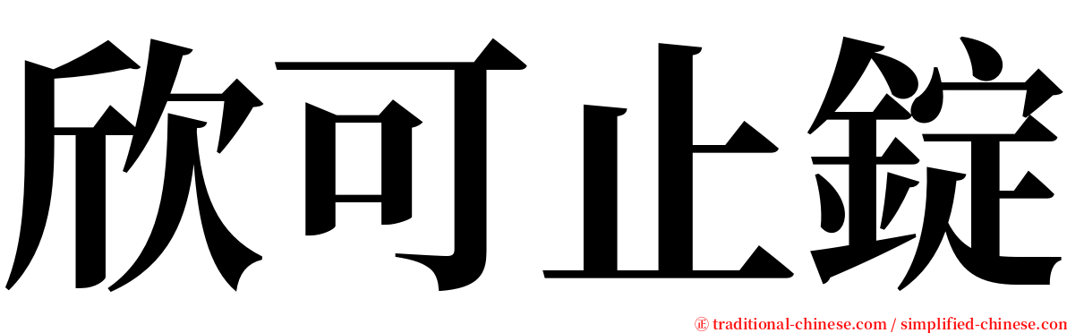 欣可止錠 serif font