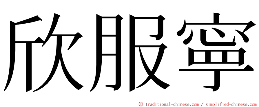 欣服寧 ming font