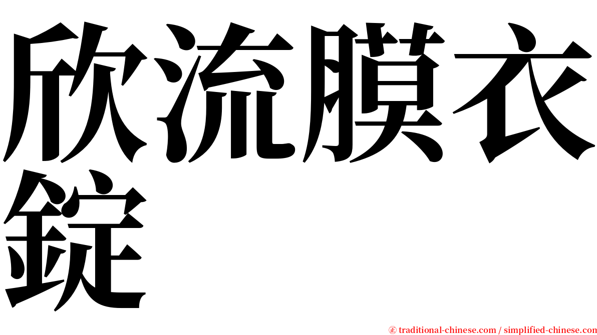 欣流膜衣錠 serif font