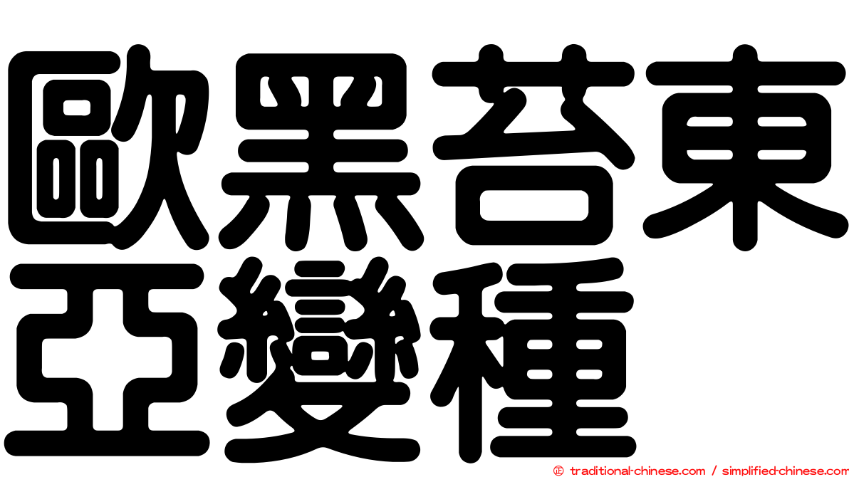 歐黑苔東亞變種