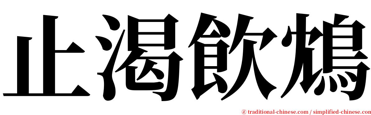止渴飲鴆 serif font