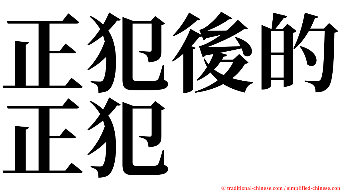 正犯後的正犯 serif font