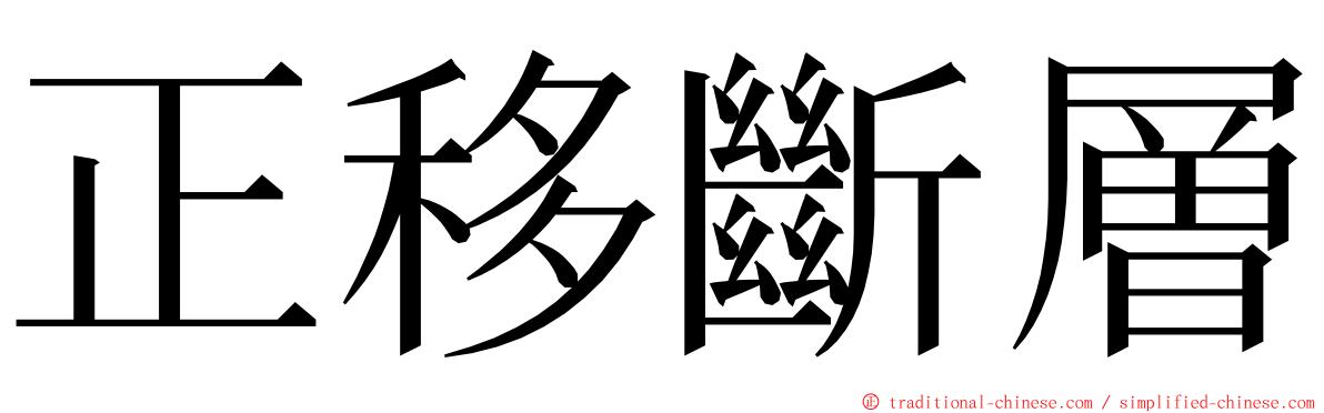 正移斷層 ming font