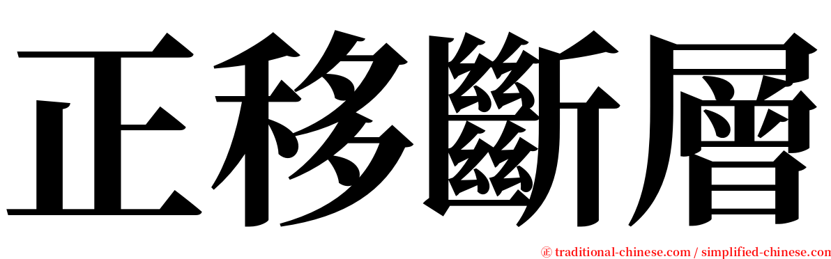 正移斷層 serif font