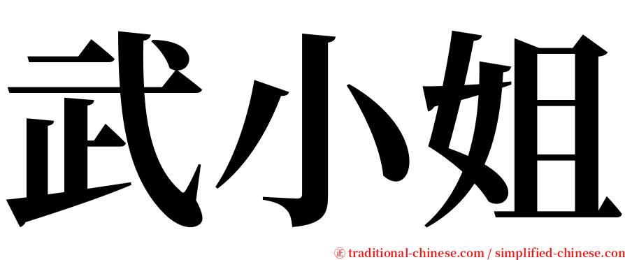武小姐 serif font
