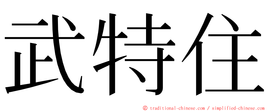 武特住 ming font