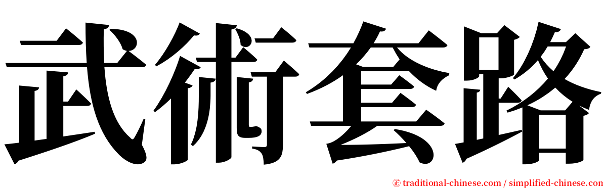 武術套路 serif font