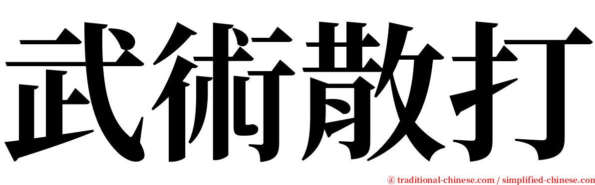 武術散打 serif font