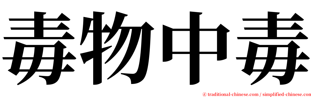 毒物中毒 serif font