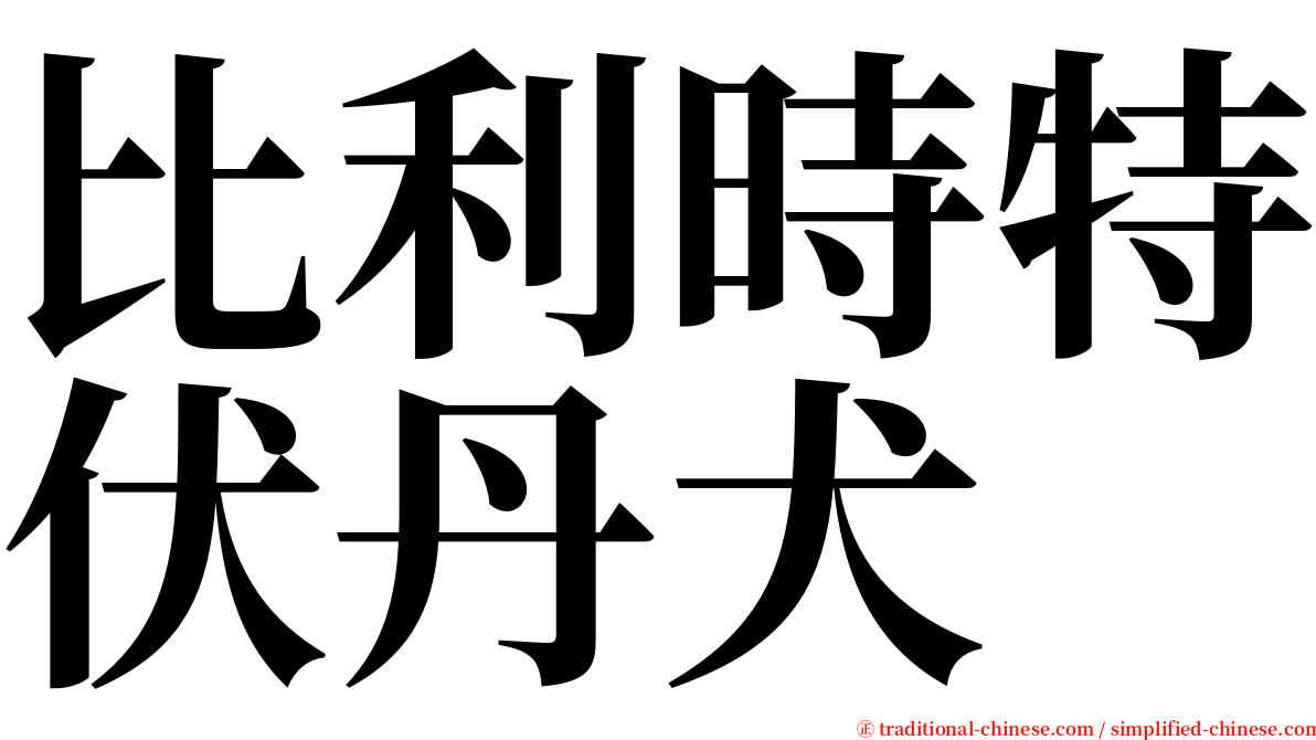 比利時特伏丹犬 serif font