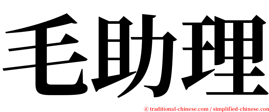 毛助理 serif font