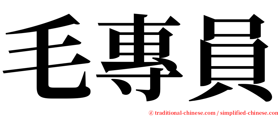 毛專員 serif font