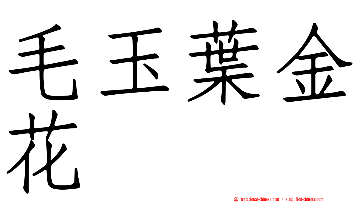 毛玉葉金花