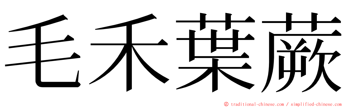 毛禾葉蕨 ming font