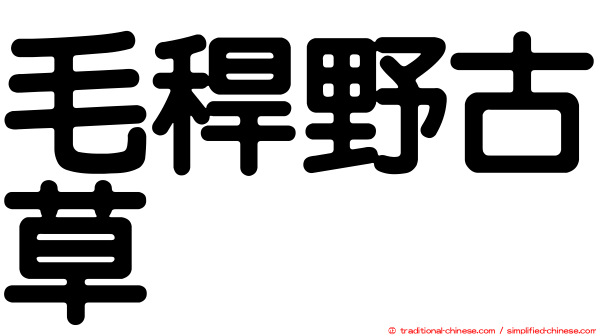 毛稈野古草