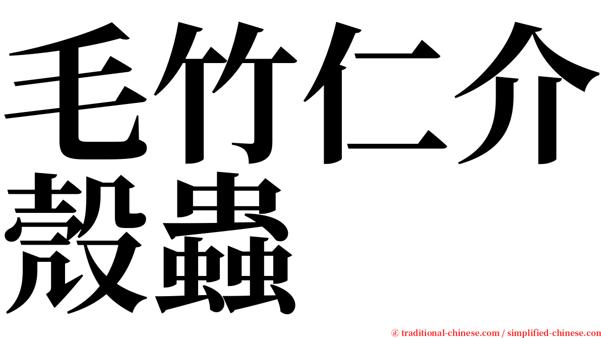 毛竹仁介殼蟲 serif font