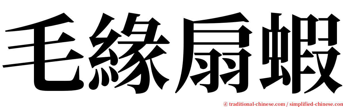 毛緣扇蝦 serif font