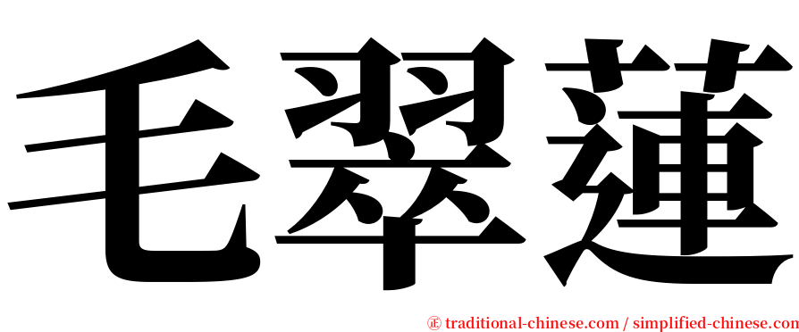 毛翠蓮 serif font