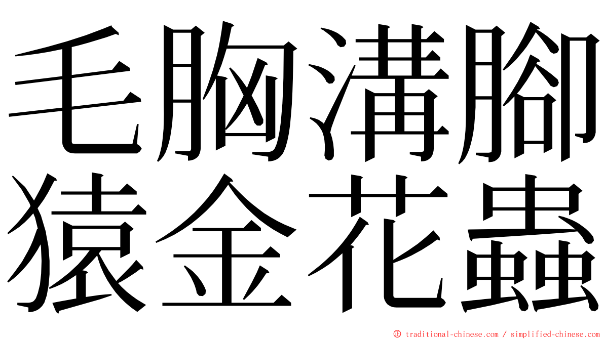 毛胸溝腳猿金花蟲 ming font