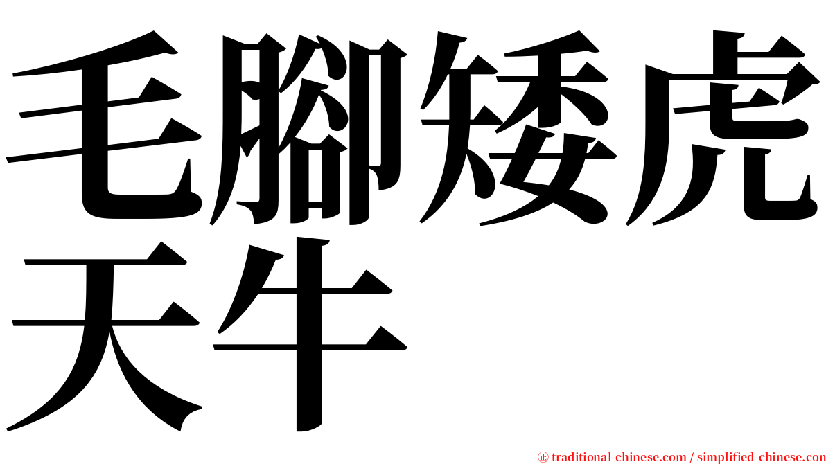 毛腳矮虎天牛 serif font