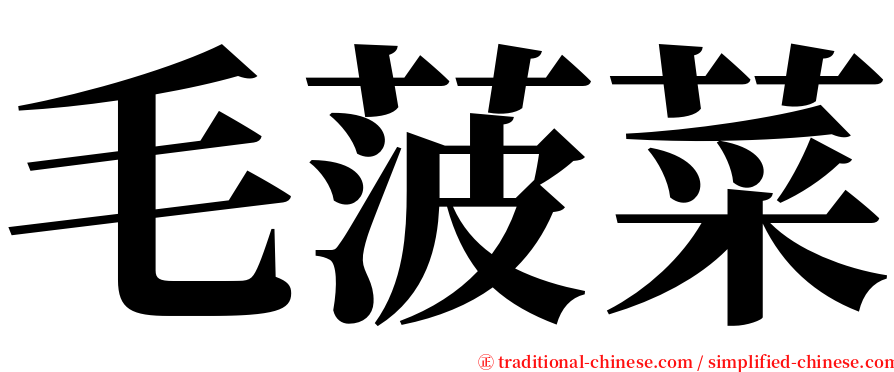 毛菠菜 serif font