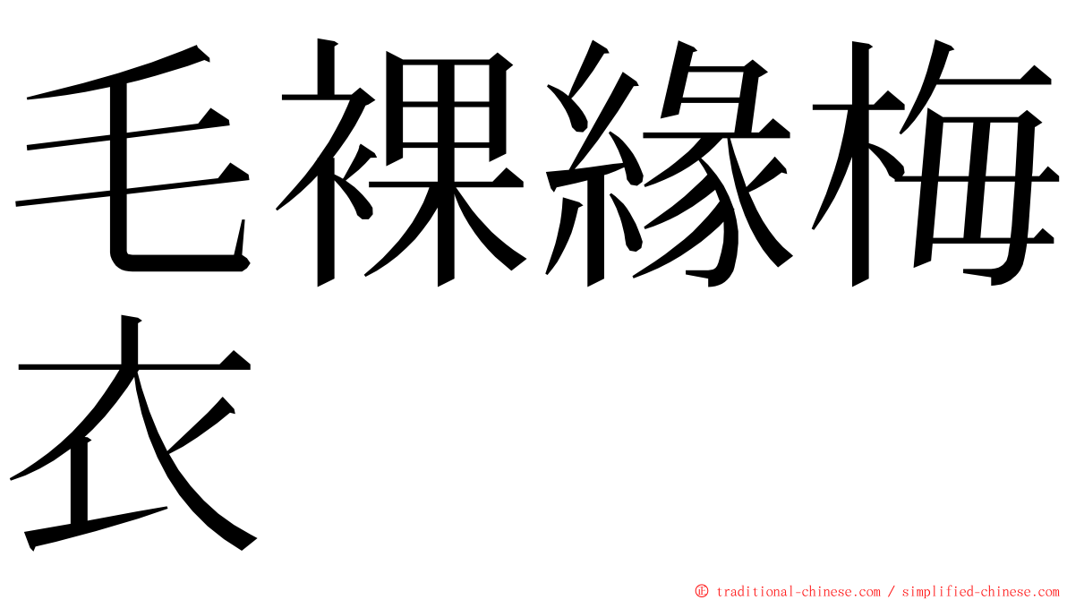 毛裸緣梅衣 ming font