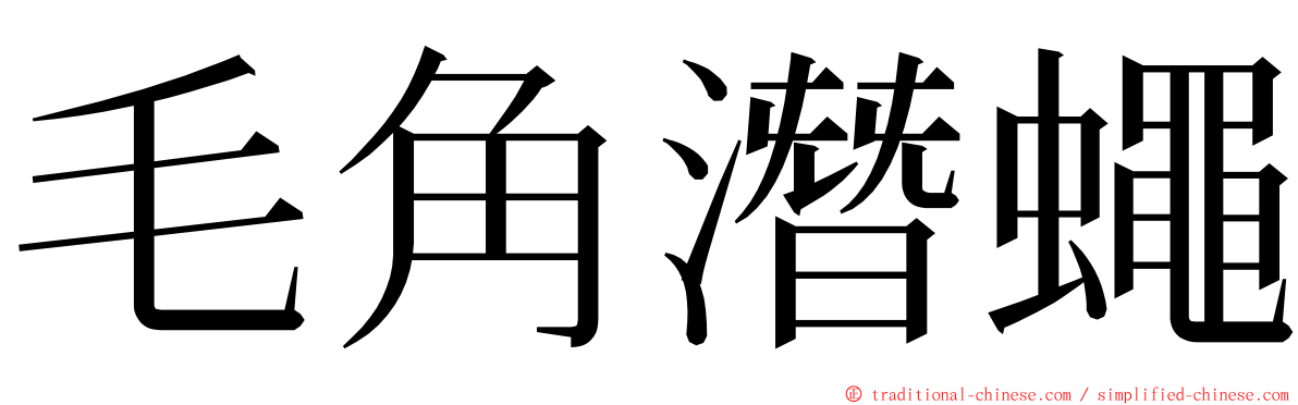 毛角潛蠅 ming font