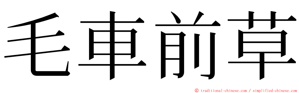 毛車前草 ming font