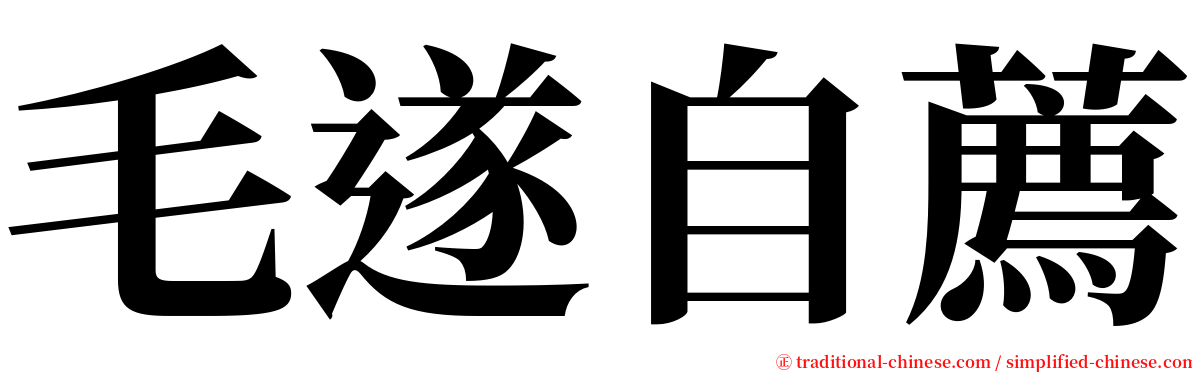 毛遂自薦 serif font