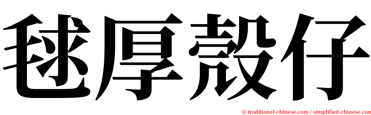 毬厚殼仔 serif font