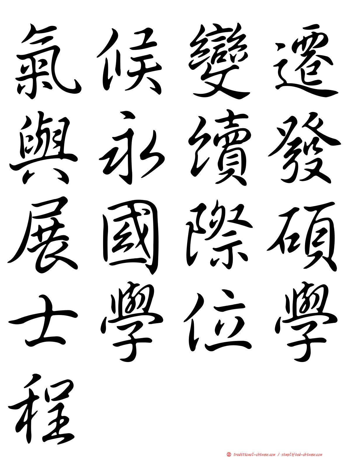 氣候變遷與永續發展國際碩士學位學程