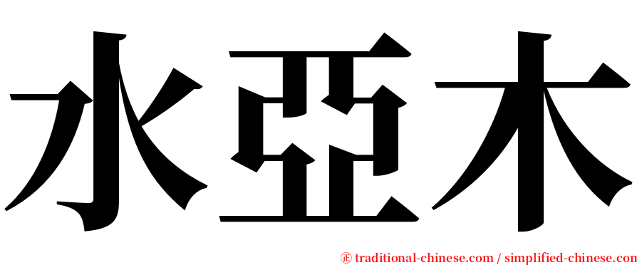 水亞木 serif font