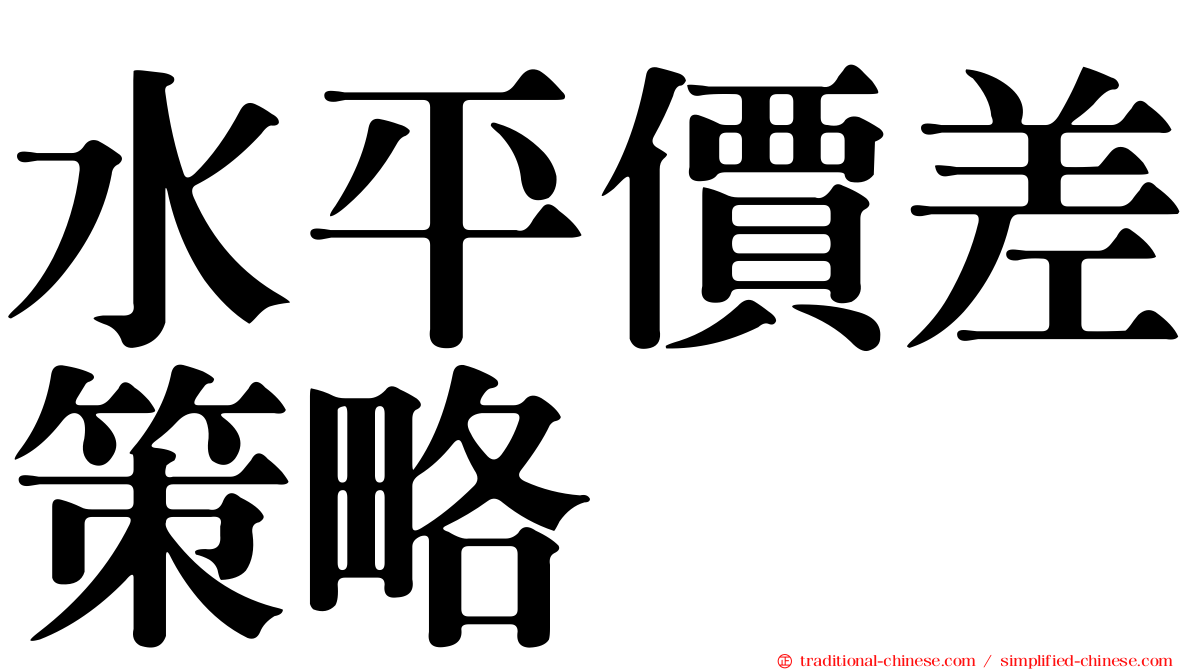 水平價差策略